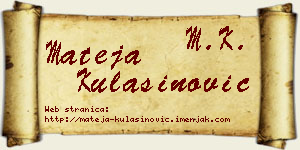 Mateja Kulašinović vizit kartica